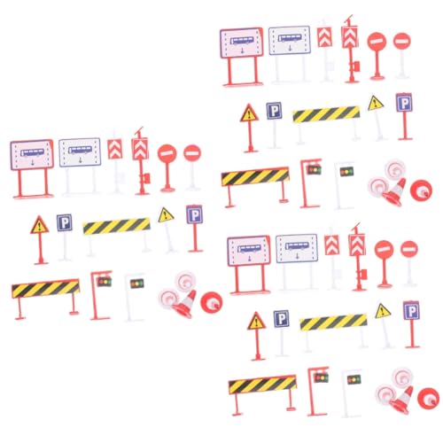 Abaodam 18 Sätze Straßensperre Verkehrszeichen Mikrodekor Straßenverkehrszeichen Gehirnspielzeug Verkehrsschilder Aus Kunststoff Behindertenzeichen Für Parkplätze Abs Zubehör Mini Kind von Abaodam