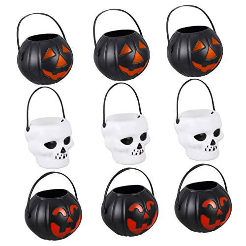 Abaodam 18 Stk Kürbis Eimer Halloween -taschen Ornamente Matschig Halloween-schlauchboote Füllstoffe Mini-halloween-kürbis-eimer Kürbiseimer Getränke Neon Glühen Lutscher Black Plastik von Abaodam