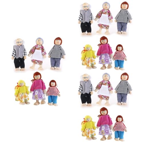 Abaodam 18 Stk Puppenspielzeug Aus Holz Familienfiguren Kleinkindersachen Mini-personenfiguren Fee Menschenfigur Trainieren Kinder Mini-Spielzeug Mini-plüschtiere Mini-Puppen Hölzern von Abaodam