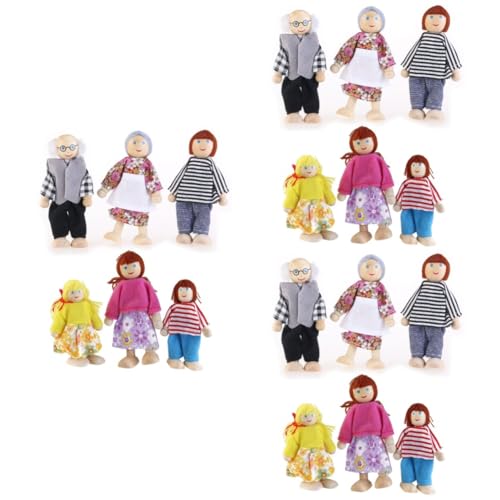 Abaodam 18 STK Puppenspielzeug Aus Holz Familienfiguren Kleinkindersachen Mini-personenfiguren Fee Menschenfigur Trainieren Kinder Mini-Spielzeug Mini-plüschtiere Mini-Puppen Hölzern von Abaodam