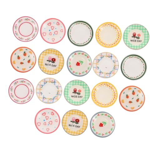 Abaodam 18 Stück Teiliges Puppenhaus Miniatur Geschirr mit Filigranen Blumenmustern Miniatur Teller und Tabletts aus Harz für Puppenhaus Küche Detailreiche Dekoration für DIY Spiel und Abaodam 18 Stück Teiliges Puppenhaus Miniatur Geschirr mit Filigranen Blumenmustern Miniatur Teller und Tabletts aus Harz für Puppenhaus Küche Detailreiche Dekoration für DIY Spiel und von Abaodam