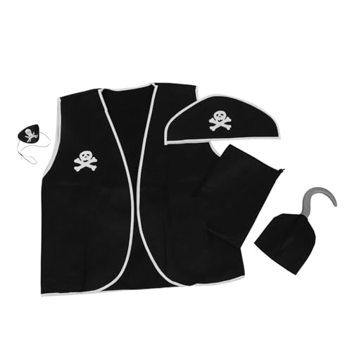 Abaodam 1Satz Piratenkostüm Requisiten für Halloween Cosplay Party Piratenhut Weste Hakenhand für Karneval und Themenfeiern Teiliges für Unvergessliche Erlebnisse Abaodam 1Satz Piratenkostüm Requisiten für Halloween Cosplay Party Piratenhut Weste Hakenhand für Karneval und Themenfeiern Teiliges für Unvergessliche Erlebnisse von Abaodam