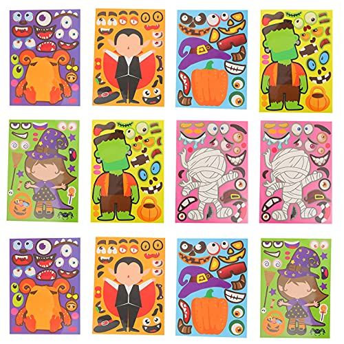 Abaodam 1Set Aufkleber Puzzles Puzzles Decals Halloween Decals Papier 12 Blätter von Abaodam