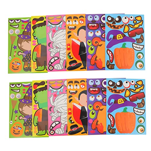 Abaodam 1Set Aufkleber Puzzles Puzzles Halloween Decals Decals Papier 12 Blätter von Abaodam