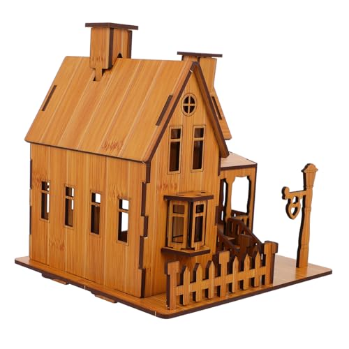 Abaodam 1Stk 3D- -Puzzle Puzzle D Modellbau Puzzle zum Zusammenbauen des Hausmodell-Puzzle- Bildungsspielzeug Hausmodell Holz von Abaodam