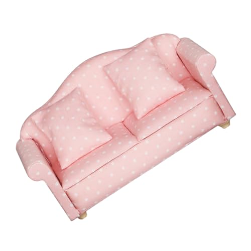 Abaodam 1Stk Mini-Sofa deko wohnzimmermöbel Dekoratives Sofa Romantisches Sofa Miniatursofa Sofa-Modell Spielhaus-Sofa Zubehör für Spielhausmöbel Kinderspielzeug Holz Rosa von Abaodam