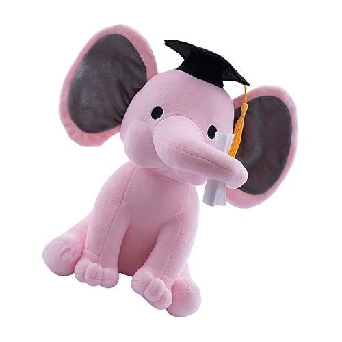 Abaodam 1Stk Plüschtier Animal Figures lauch Kuscheltier laufstall dekoringe Elephant Toy Abschlusspuppe Plüsch-Abschlusspuppe Plüsch-Elefantenpuppe PP Baumwolle Rosa von Abaodam