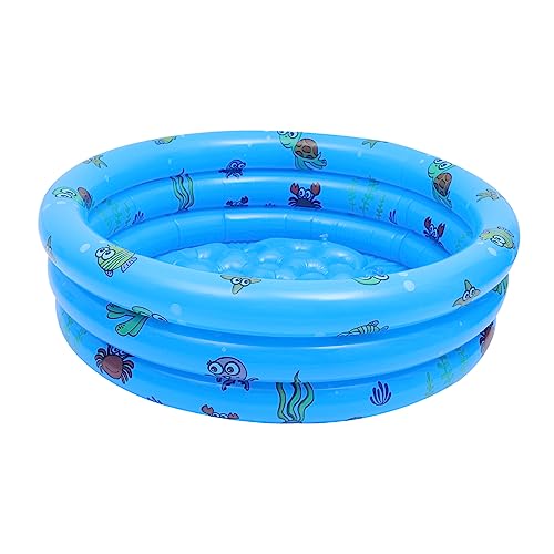 Abaodam 1stk Aufblasbares Schwimmbecken Mit DREI Ringen Wassersprinkler Für Sommer -wasserspielzeug - Badewanne Für Aufblasbarer Pool Für Erwachsene PVC Blue von Abaodam