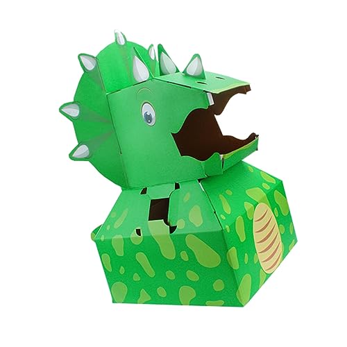 Abaodam 1stk Dinosaurier-Modell Tragbares Aus Papierkarton Dinosaurier- Aus Papier DIY Papier Dinosaurier Dinosaurier-papierschale 3D-Papier-Dinosaurier Green von Abaodam