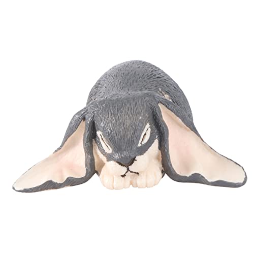 Abaodam 1stk Jackrabbit-Modell Plüsch Tier-sammelfiguren Schlafende Hasenfiguren Mini-Hasen-Statue Feenhafte Hasenfiguren Scheune Tischkaninchen Frühlingsdeko Tiere Grey Plastik von Abaodam