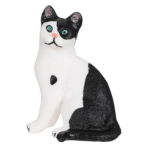 Abaodam 1stk Katzenmodell Kleine Katzenfiguren Tierfigur Tiermodell Simulations-kätzchen-Figur Tierkatze Modellfigur Puppenhaus Tier Miniatur Katze Schlüsselanhänger Plastik Black von Abaodam