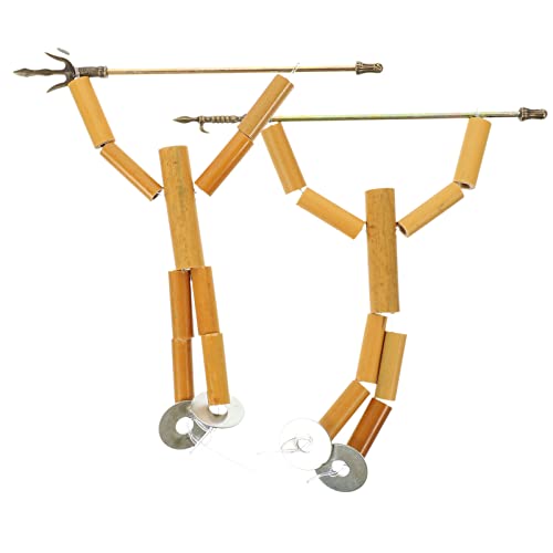 Abaodam 2 Bamboo Man Materialpaket DIY Puppenbausatz Minipuppe DIY zubehör zum puppenbau Handpuppen-Materialset Kreatives Spielzeug für Kinder Marionette für Kinder Puppenbauzubehör Bambus von Abaodam