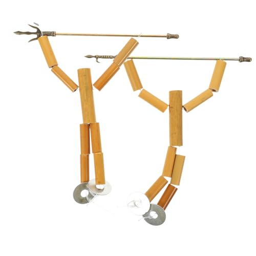 Abaodam 2 Bamboo Man Materialpaket Marionette für Kinder Bausatz für Handpuppen Handpuppen-Materialset Kreatives Spielzeug für Kinder Puppenbausatz selber Machen Kinderspielzeug Bambus von Abaodam