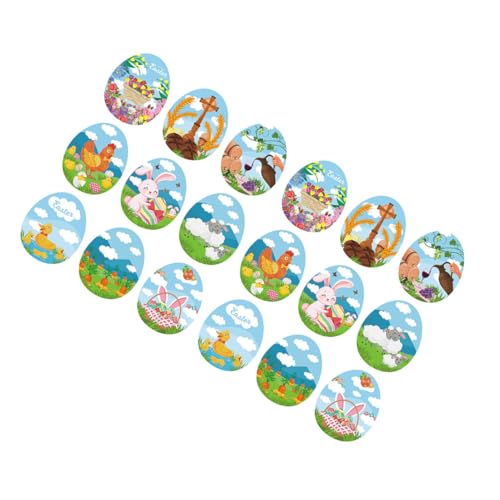 Abaodam 2 Blätter Osteraufkleber Osterkarikatur Einfügen Glasfensteraufkleber Wandtattoo Kinderzimmer Ostereieraufkleber Ostern-wandaufkleber Selbstklebende Eierklammern Colorful PVC von Abaodam