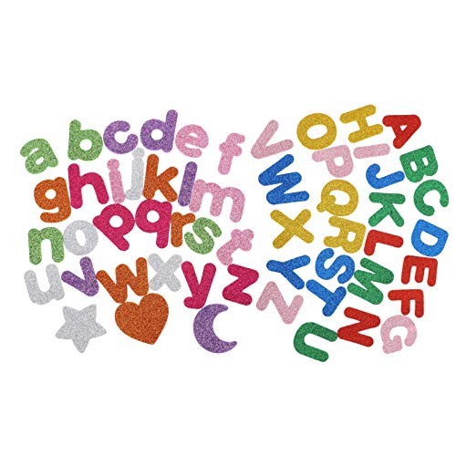 Abaodam 2 Kleinbuchstaben-Aufkleber Dekorative Aufkleber Buchstabenaufkleber Alphabet-Aufkleber Aufkleber Dekorieren DIY -Aufkleber Glitzerpuder Aufkleber Colorful Eva-glitterpulver von Abaodam