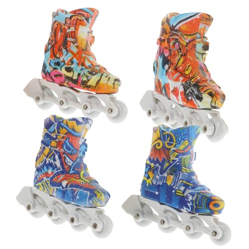 Abaodam 2 Paar Fingerschuhe Mini-griffbrettzubehör Simulationsschlittschuh Tischzubehör Lustiges Skate-Spielzeug Rollschuhe Für Puppen Miniatur-Rollschuhe Finger Für Kinder Plastik von Abaodam