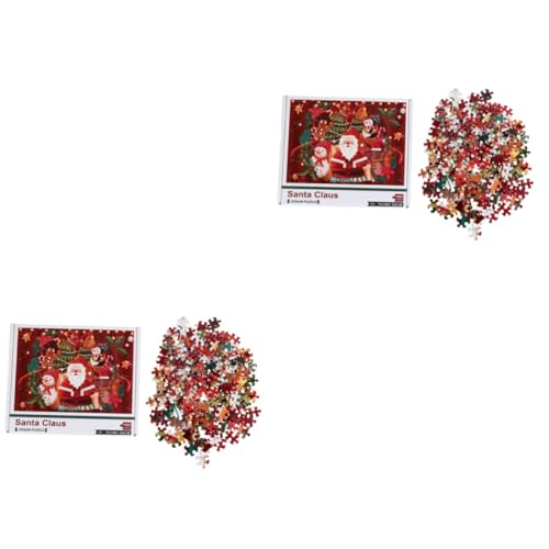 Abaodam 2 Sätze 1000 Weihnachtsmann-Puzzle Weihnachtsfeier Schneemann Puzzles Rätsel für Erwachsene Puzzle Christmas Kinder rätsel Puzzle-Spielzeug Intelligenzspielzeug Papier von Abaodam