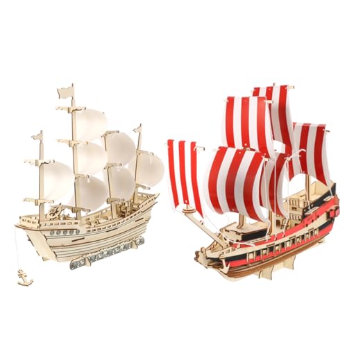 Abaodam 2 Sätze 3D Segelpuzzle Puzzles Für Erwachsene Kinderpuzzles Kinderpuzzles Puzzles Segelbootmodell Basteln Für Erwachsene Modellboot Bausatz 3D Puzzle Modellschiffe Holz von Abaodam