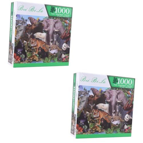 Abaodam 2 Sätze À 1000 Stück Puzzle spaß The Animal rückezange Forst Jigsaw Tiere geburtstagstonie stichsägen geburtstagszig Gabe animarus The Challenge schenken jigspinner Rätsel von Abaodam