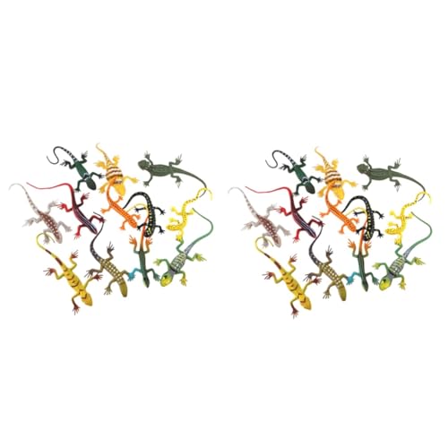 Abaodam 2 Sätze À 12 Stück Reptilienmodell Chaps Kinder tiegerkostuem Kinder wildtiere mockin Toy wild Life tomodell reptiloiden kindercroks Eidechsenmodell simuliertes Echsenmodell von Abaodam