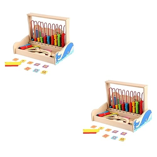 Abaodam 2 Sätze Abakusständer Zählen Perlen Lernentwicklungsspielzeug Perlen-abakus-Spielzeug Lernspielzeug Für Kinder Mehrzweck-abakus Abacus Klassisches Zählwerkzeug Hölzern von Abaodam