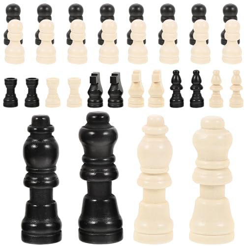 Abaodam 2 Sätze Eingestellt Schachfiguren Schachbrett Schach-Timer Schachuhr Spiel Mini Schach Holz von Abaodam