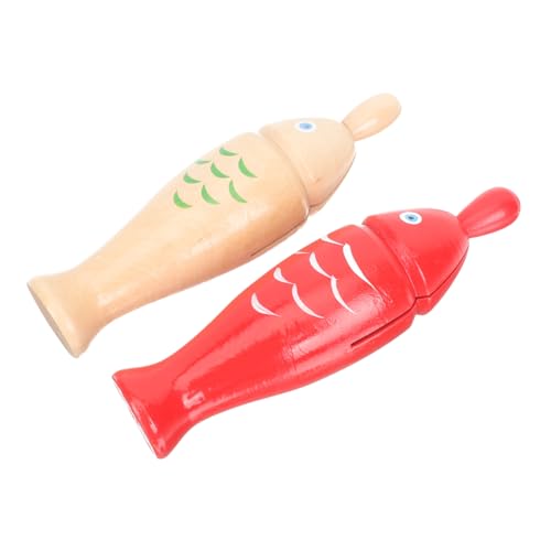 Abaodam 2 Sätze Fisch Musikspielzeug Kinderguiro Shaker Musikinstrument Trommel Für Instrumente Trommelstöcke Für Musikspielzeug Für Babys Musical Hölzern von Abaodam