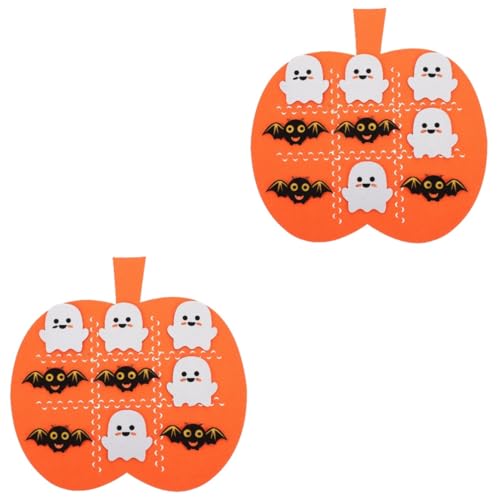 Abaodam 2 Sätze Halloween Filz Matte Lernspielzeug Für Kinder Denkspiel Kürbisverzierung Aus Filz Selber Machen Kürbis-brettspiel Puzzle-brettspiel Für Kinder DIY-Halloween Orange Gefühlt von Abaodam