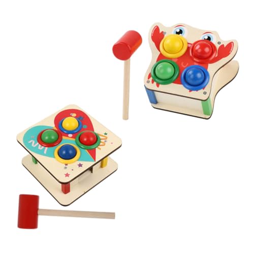 Abaodam 2 Sätze Klopftisch Pochendes Spielzeug Sportspielzeug Für Kleinkinder Klopfendes Spielzeug Entwicklungsspielzeug Für Kinder Spielzeug Blockieren Puzzle-Spielzeug Hölzern Colorful von Abaodam