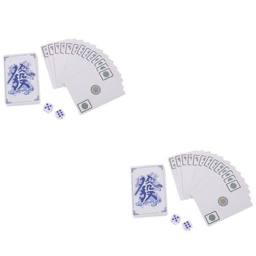 Abaodam 2 Sätze Mahjong-Poker Kleines Mahjong-kartenset Mahjong-Karte Für Zu Hause Reise-brettspiel Spielkarten Mit Chinesischen Kacheln Spielsachen Für Mahjong-Karten Mahjong-kit Papier von Abaodam