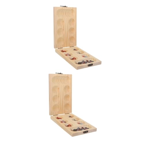 Abaodam 2 Sätze Mancala-brettspiel Spielsachen Schachbrett Tragbare Mancale Mancala-Spiel Aus Holz Faltbares Mancala-Brett Mancala-spieleversorgung Mancala-Spiel Mit Steinen Steinspiel ， von Abaodam