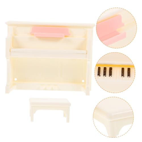 Abaodam 2 Sätze Puppenhaus-Klavier Miniklavier Für Puppe Mini-hausdekoration Mini-hausklavier Puppenmöbel Puppenhaus Zubehör Mini Puppenhaus Musikinstrument Puppenhausmöbel Plastik Beige von Abaodam