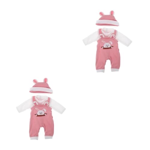 Abaodam 2 Sätze Puppenkleidung Spielzeug für Kinder Geburtstagsgeschenk Spielzeugpuppen Spielzeug Puppen kinderspielzeug Puppe verkleiden Sich Strampler Junge Puppenzubehör Polyester Rosa von Abaodam