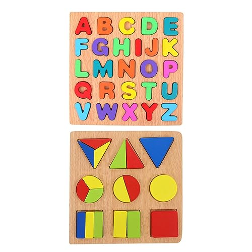 Abaodam 2 Sätze Puzzle laubsägen für rätsel für shaperly kinderknallzeug aufbügler Buchstaben knobeleien für Kinderzahlen rätsel hölzern Colorful von Abaodam