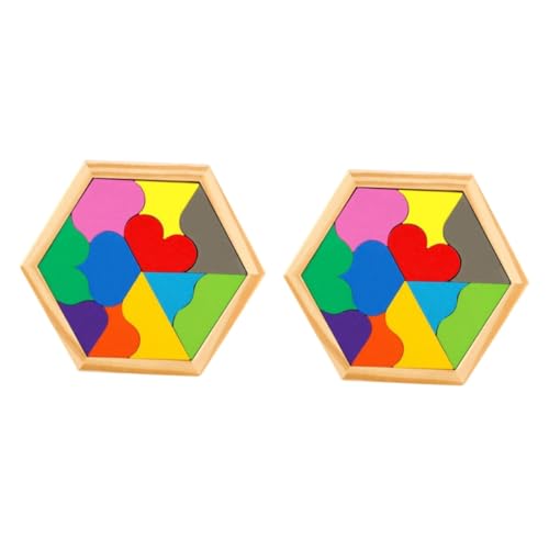 Abaodam 2 Sätze Rätsel Spielzeug Kinder rätsel für Kinder Puzzles für Kidcraft-Spielset rätselbuch Kinder kinderpuzzle kinderspielzeug Holzpuzzles Geometrie Rätsel Hölzern Colorful von Abaodam