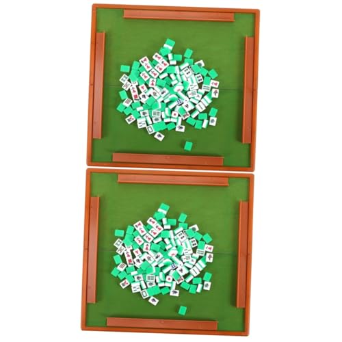 Abaodam 2 Sätze Reise Freizeit Mahjong tragbares Mini-Mahjong-Spiel Mahjong-Tisch Mahjong Karten 2022 majiang Kollege famaliguy Spielzeug Tisch-Mahjong-Kit Interessantes Mahjong-Kit Abs von Abaodam