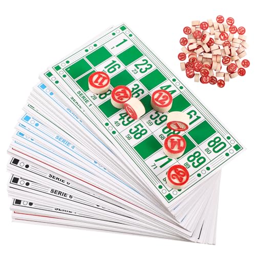 Abaodam 2 Sätze Russisches Bingo Lotto Spielset Familienspiel Russisches Schachspiel Reise-Bingo-brettspiel Mexikanisches Bingo-Spiel Puzzle-Spielzeug Bingo-Schach Bingo-Karten Rusa Papier von Abaodam