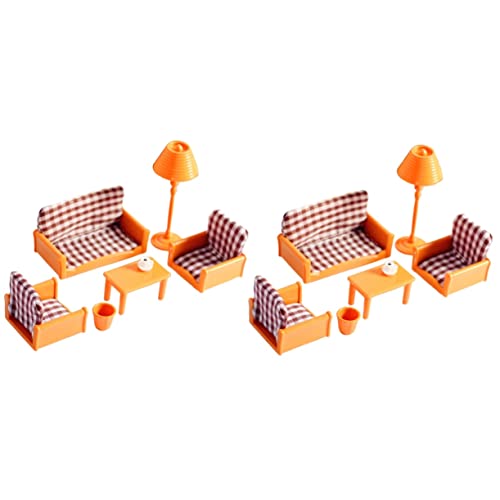 Abaodam Spielzeuge 2 Sätze Simulationsmöbel Mikrospielzeug Kleines Sofa Mini-haustisch Miniaturmöbel Küche Rollenspiel Mini-Wohnzimmer Kaffetisch Plastik Mini-Tisch Individuell von Abaodam