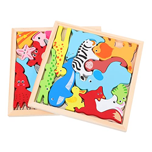 Abaodam 2 Sätze Tierisches Dreidimensionales Puzzle Basteln Planke Hund Formen Puzzle Rätsel Spiele Cartoon-Puzzle Passendes Puzzle Für Holz von Abaodam