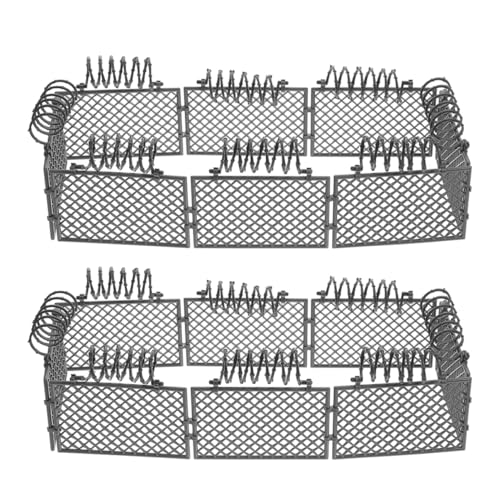 Abaodam 2 Sätze Zubehör Für Schutznetz-bausteine Feenzaun Mini Zaun Puppenhaus Spielzeugzaun Weihnachtsbaumzaun Kleiner Zaun Weihnachtsdorfzaun Weißer Lattenzaun Miniaturzaun Abs Grey von Abaodam