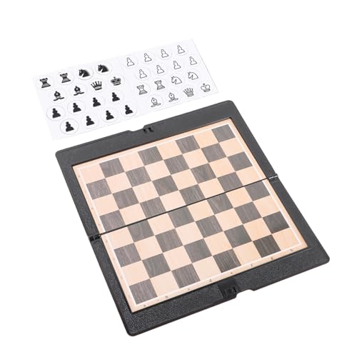 Abaodam 2 Satz Internationales Schach Kette Schachbrett Magnete Spiele Faltbares Magnetschach Bildungsspielzeug Magnetisches Schach Spielbrett Faltschach Reiseschach Plastik Black von Abaodam