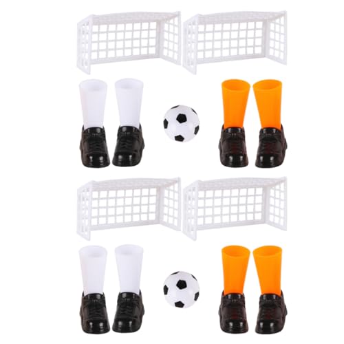 Abaodam 2 Satz Mini-Fingerfußball fußballschuhe fußballtor für Fingerfußballspiel Mini-Tischfußball schienbeinschoner Fussball Sport-Cupcake-Topper Mini-Fußballtor von Abaodam