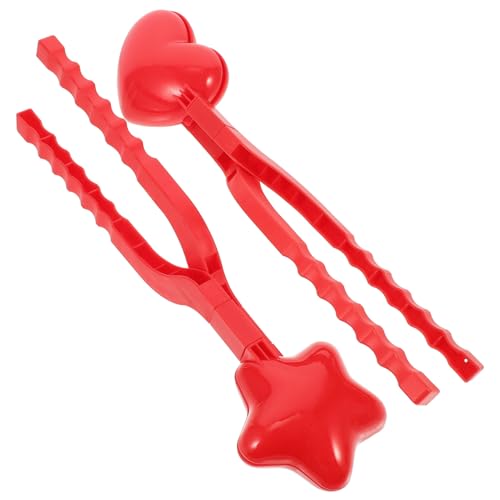 Abaodam 2 Satz Schneeballform Schneeclip Schnee Schmelzende Decke Schneekegelhersteller Schneeball-Clip EIS Schneeschaufel-Clip Schneedecke Schneeballhersteller Plastik Rot von Abaodam