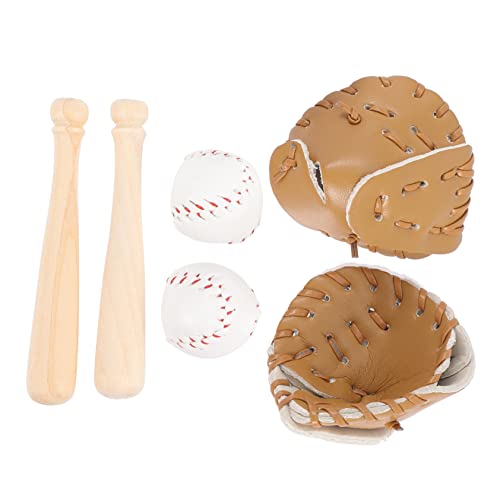 Abaodam 2 Sets Baseball Softball Hülle Baseball Catcher Handschuhe Sportbälle Baseballhandschuh Im Maßstab 112 Miniatur Baseballschläger Miniatur Baseballhandschuh Baseball von Abaodam