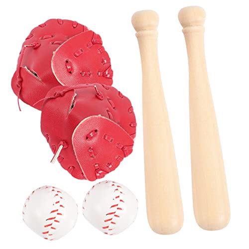 Abaodam 2 Sets Baseball Softball Hülle Baseball Kuchenaufsatz Schlagnetz Handschuh Baseball Kuchendekor Mini Baseballschläger Miniatur Schläger Kinderfäustlinge von Abaodam