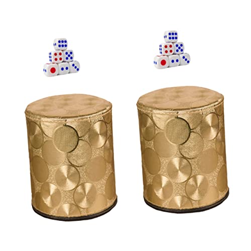 Abaodam 2 Sets Box Leder Satin Würfelbecher Würfelbecher Kit Würfelstreuer Becher Bar Würfelbecher Würfelspielbecher Würfelbecher Mit Würfeln Würfel Partygeschenke Kunstleder Würfelbecher von Abaodam