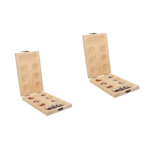 Abaodam 2 Sets Mancala Brettspiel Training Schachspielzeug Holz Mancala Brett Steinspiel Holz Mancala Spiel Faltbar Mancala Spiele Stein Und Brett Mancala Klassisches Spiel von Abaodam