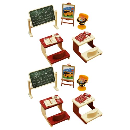 Abaodam 2 Sets Mini Schreibtisch Tafel Puppenhaus Schultisch Winziges Puppenhaus Miniatur Schultisch Babypuppe Miniatur Maltafeln Heimdekoration Spielzeughaus Miniatur Tafel von Abaodam