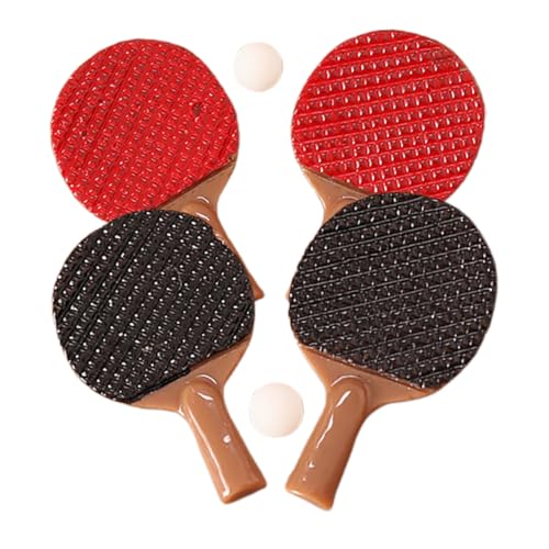 Abaodam 2 Sets Mini Tischtennisschläger Und Bälle 1/12 Puppenhaus Sportausrüstung Für Mini Dekoration Puppenhaus Zubehör von Abaodam