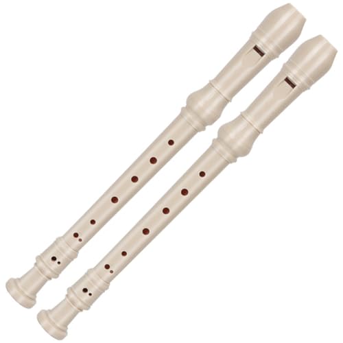 Abaodam 2 Stück 8 Klarinette blockflöte Audio Recorder handgemachte Blockflöte casetten Recorder Musiklern-Recorder Tragbare Sopranblockflöte Harz-Recorder 8-Loch-Rekorder Weiß von Abaodam